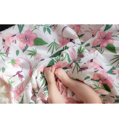 Minky Fleece Blanket (Flowers)