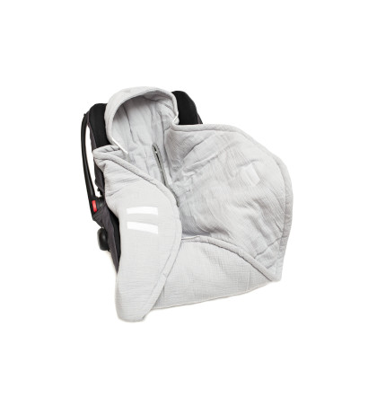 Muslin car seat blanket- Grey